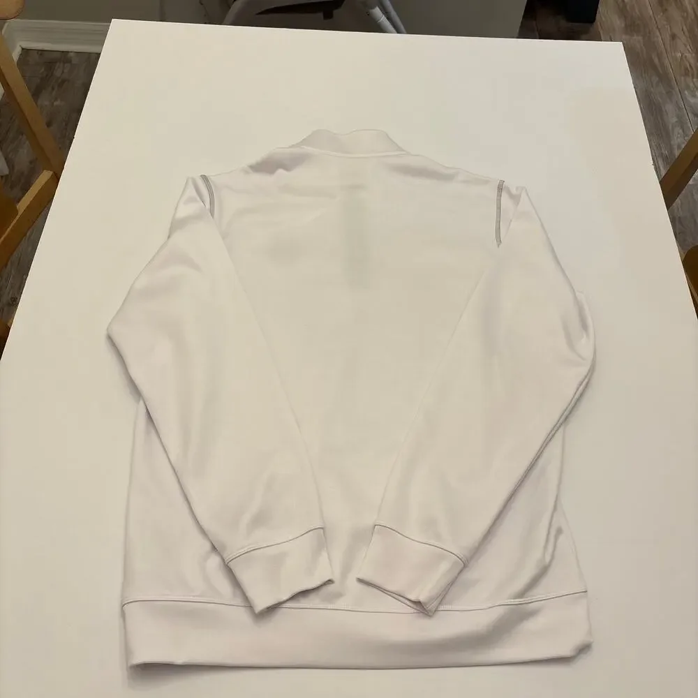 Adidas Notre Dame Monogram Club Mens M White Climalite 1/4 Zip Pullover